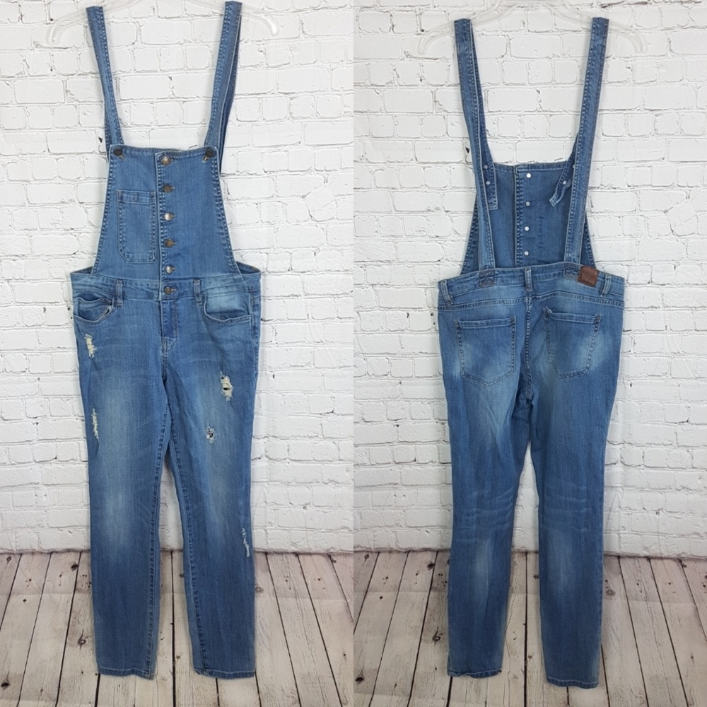 Distressed Denim Overall - Picture 3 of 8